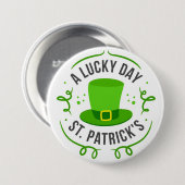 Badge Rond 7,6 Cm Bouton Jour Saint Patrick (Devant & derrière)