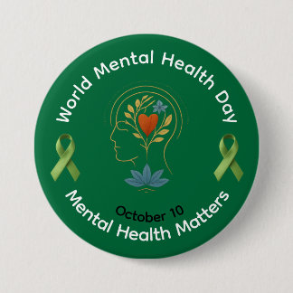 Badge Rond 7,6 Cm Bouton - Journée mondiale de la santé mentale