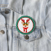 Badge Rond 7,6 Cm Bouton Joyeux Corgi Chien de Noël (En situation)