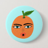 Badge Rond 7,6 Cm Bouton Joyeux Orange Whimsical (Devant)