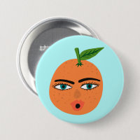 Bouton Joyeux Orange Whimsical