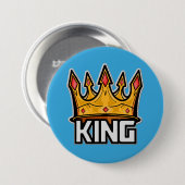 Badge Rond 7,6 Cm Bouton King Crown élégant (Devant & derrière)