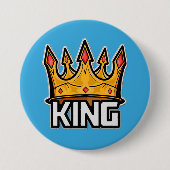 Badge Rond 7,6 Cm Bouton King Crown élégant (Devant)