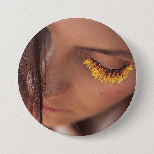 Badge Rond 7,6 Cm Bouton Lashes de tournesol (Devant)