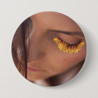 Badge Rond 7,6 Cm Bouton Lashes de tournesol
