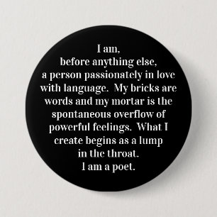 Badge Rond 7,6 Cm Bouton "Le Credo du poète"