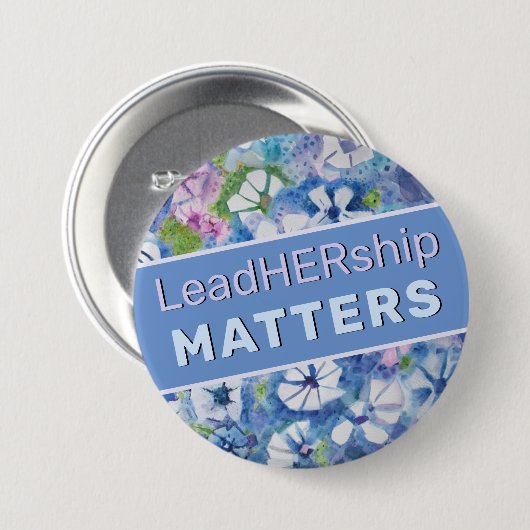 Badge Rond 7,6 Cm Bouton LeadHERship Matters (Devant & derrière)