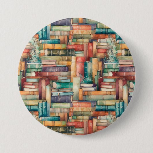 Badge Rond 7,6 Cm Bouton Livres Whimsical (Devant)