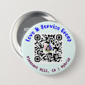 Badge Rond 7,6 Cm Bouton LNS Linktree QR Code Bleu (Devant & derrière)