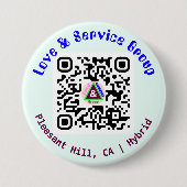 Badge Rond 7,6 Cm Bouton LNS Linktree QR Code Bleu (Devant)