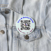 Badge Rond 7,6 Cm Bouton LNS Linktree QR Code Bleu (En situation)