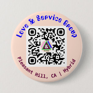 Badge Rond 7,6 Cm Bouton LNS Linktree QR Code Peach