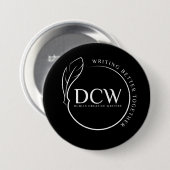Badge Rond 7,6 Cm Bouton Logo noir (Devant & derrière)