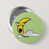 Badge Rond 7,6 Cm Bouton Lune Jaune Dorée (Devant & derrière)