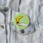 Badge Rond 7,6 Cm Bouton Lune Jaune Dorée (En situation)