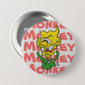 Badge Rond 7,6 Cm Bouton mâché du singe (Devant & derrière)