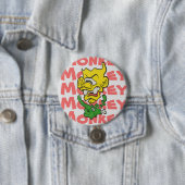 Badge Rond 7,6 Cm Bouton mâché du singe (En situation)