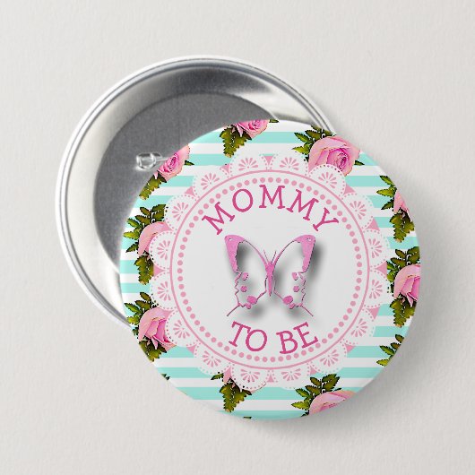 Badge Rond 7,6 Cm Bouton Maman à être Baby shower (Devant & derrière)