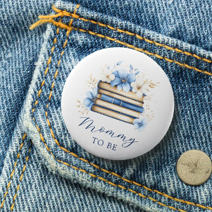 Badge Rond 7,6 Cm Bouton Maman à Venir Baby Shower Livre de Contes B