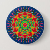 Badge Rond 7,6 Cm Bouton Mandala (Devant)