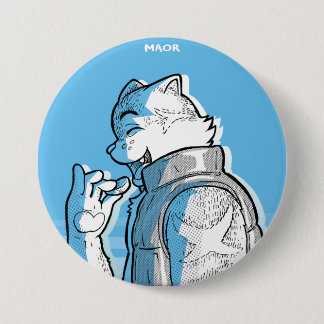 Badge Rond 7,6 Cm Bouton MAOR 3" - Série 'Bold' : Amin
