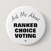 Badge Rond 7,6 Cm Bouton Me demander à propos de RCV (Devant)
