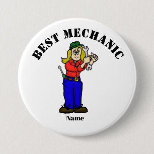 Badge Rond 7,6 Cm Bouton mécanique - Mécanique féminine