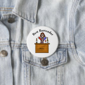 Badge Rond 7,6 Cm Bouton meilleur barman - barman féminin (En situation)