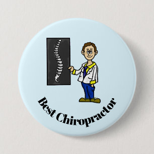 Badge Rond 7,6 Cm Bouton Meilleur chiropraticien masculin ou médecin