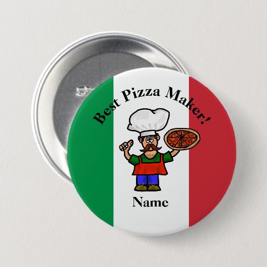 Badge Rond 7,6 Cm Bouton Meilleur fabricant de pizza (Devant & derrière)