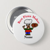 Badge Rond 7,6 Cm Bouton Meilleur fabricant de pizzas (Devant & derrière)