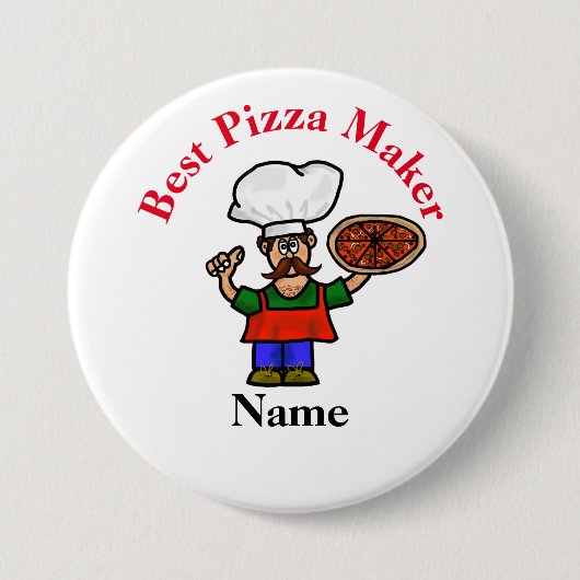 Badge Rond 7,6 Cm Bouton Meilleur fabricant de pizzas (Devant)