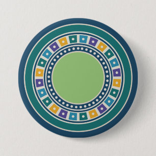 Badge Rond 7,6 Cm Bouton motif de géométrie vintage