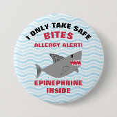 Badge Rond 7,6 Cm Bouton multiple de requin d'alerte d'allergie (Devant)