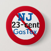 Badge Rond 7,6 Cm Bouton New Jersey Anti 23 Cents Gas Tax 3" (Devant)