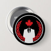 Badge Rond 7,6 Cm Bouton noir anonyme du Canada (Devant & derrière)