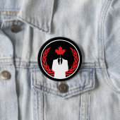 Badge Rond 7,6 Cm Bouton noir anonyme du Canada (En situation)