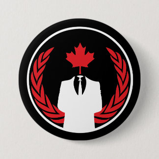 Badge Rond 7,6 Cm Bouton noir anonyme du Canada