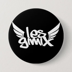 Badge Rond 7,6 Cm Bouton noir de logo de Les Gimix