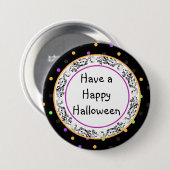Badge Rond 7,6 Cm Bouton noir d'Halloween Polka Dot (Devant & derrière)