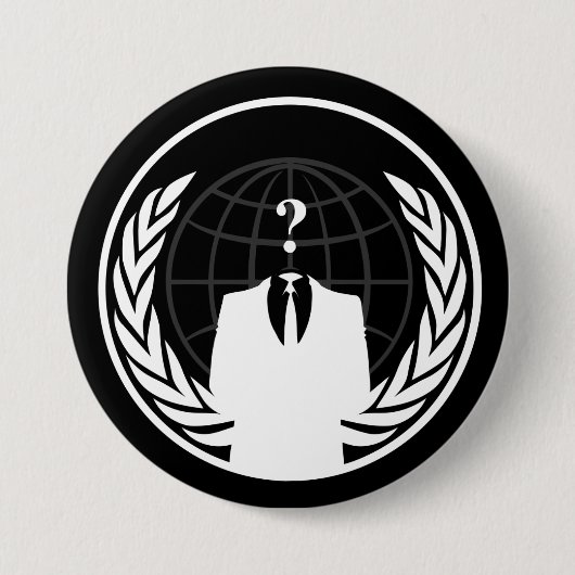 Badge Rond 7,6 Cm Bouton noir international anonyme (Devant)