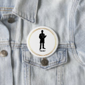 Badge Rond 7,6 Cm Bouton Nom Silhouette Homme Docteur (En situation)