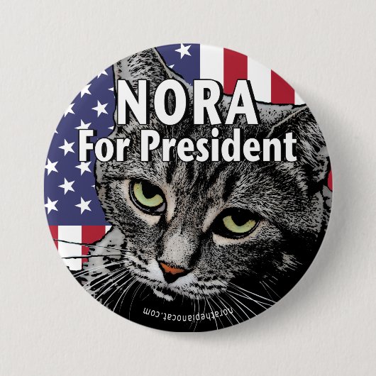 Badge Rond 7,6 Cm Bouton Nora Présidente #7 (Devant)