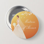 Badge Rond 7,6 Cm Bouton nuptiale de partie d'honneur d'infirmière (Devant & derrière)