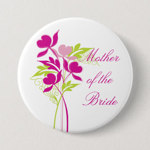 Badge Rond 7,6 Cm Bouton nuptiale élégant de partie de bouquet rose