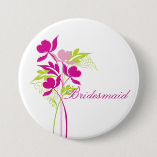 Badge Rond 7,6 Cm Bouton nuptiale élégant de partie de bouquet rose