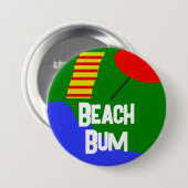 Badge Rond 7,6 Cm Bouton officiel "Beach Bum" (Devant & derrière)