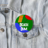 Badge Rond 7,6 Cm Bouton officiel "Beach Bum" (En situation)