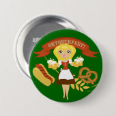 Badge Rond 7,6 Cm Bouton Oktoberfest - SRF (Devant & derrière)