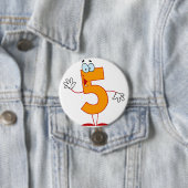 Badge Rond 7,6 Cm Bouton orange du numéro 5 (En situation)